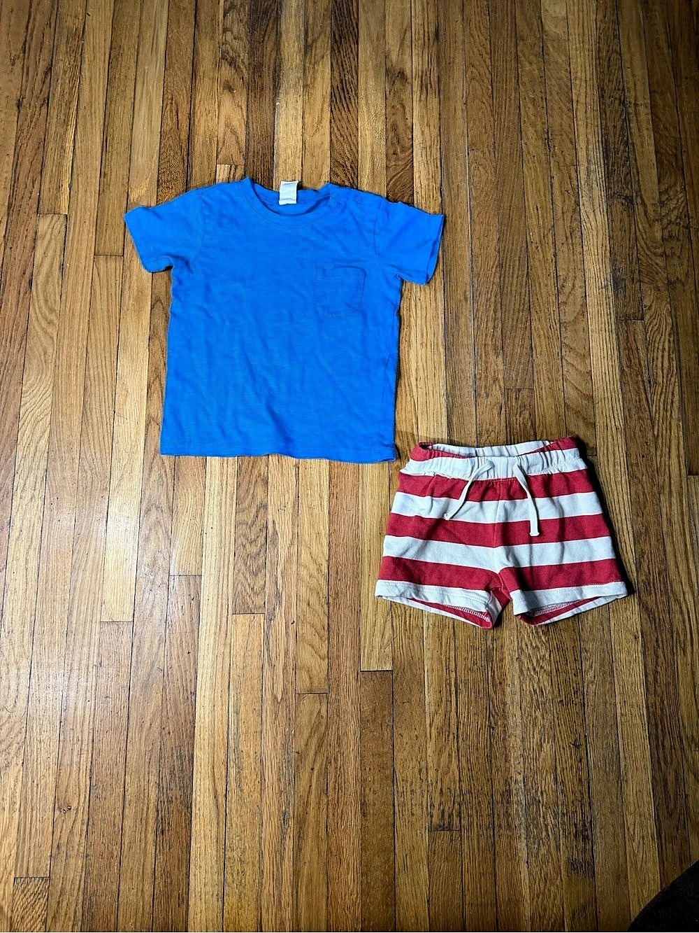 H&M Boys Striped Matching Set Blue & Red Size 2T